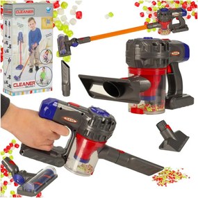 3 az 1-ben gyerek porszívó cserélhető fejekkel – 78,5 cm, valódi szívóerő, 250 felszívható habgolyóval