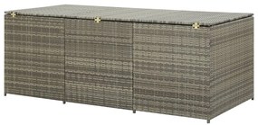 Szürke polyrattan kerti tárolóláda 180 x 90 x 70 cm