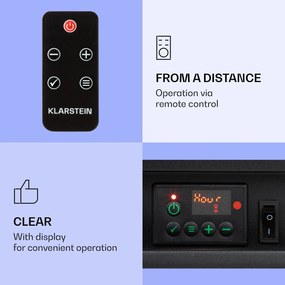 Klarstein Studio 5 Arc, elektromos kandalló, 1800 W, LED lángok, ventilátor, távirányító