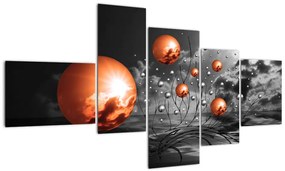 Absztrakt képek - narancssárga gömbök (150x85cm)