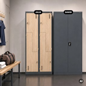 L alakú öltözőszekrény, antracit, sonoma tölgy, 800x1850x450 mm: JULIA Eco Design