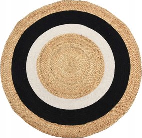 Boho kerek pamut juta szőnyeg hálószoba nappaliba Fonott 90 cm eco