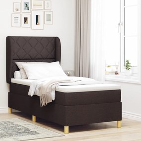 Boxspring Ágy Matrazzal - Sötétbarna, 90x200 cm, Szövet