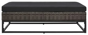 5 részes szürke polyrattan kerti bútorszett párnákkal