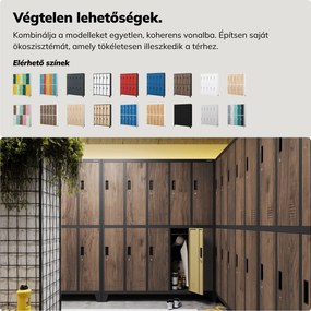 10 ajtós öltözőszekrény, antracit/dió, 1360x1720x450 mm: BARTEK Eco Design