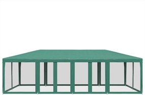 Zöld HDPE rendezvénysátor 12 hálós oldalfallal 8 x 4 m