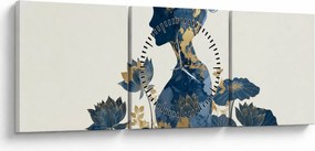 Kép - Márvány női profil (órával) (90x30 cm)
