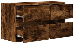 füstös tölgy színű fali TV-szekrény LED-ekkel 80x31x45 cm