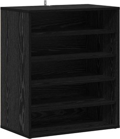 vidaXL Cipőszekrény polcokkal Fekete tölgy 60 x 35 x 70 cm Faanyag