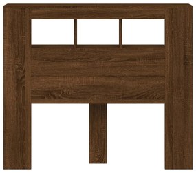 barna tölgyszínű szerelt fa LED-es fejtámla 120x18,5x103,5 cm