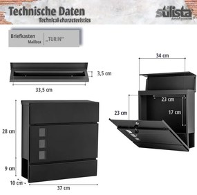 STILISTA Postaláda Turín 370 x 370 x 110 antracit