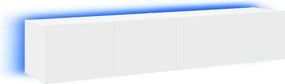 vidaXL 2 db fehér falra szerelhető TV-szekrény LED-del 80x35x31 cm