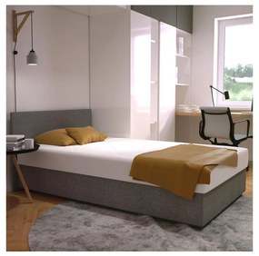 Kárpitozott ágy tárolóval és matraccal DARIA 120x200 cm szürke
