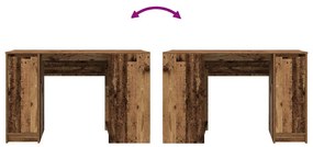 antik fa szerelt fa íróasztal 120x42x76 cm