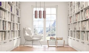 Láncos lámpa AVALO 3xE27/60W/230V rózsaszín/rez