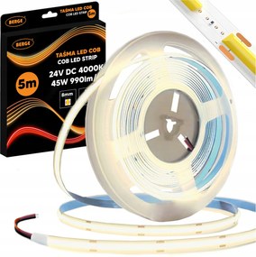 Led szalag Cob Neon 24V 5m 9W/m 480 dióda 45W 4000K Semleges Erős 990lm/m