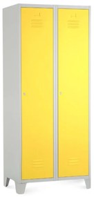 FĂ©m szekrĂ©ny, 80 x 50 x 190 cm, fix lĂĄbakkal, hengerzĂĄr, sĂĄrga - ral 1023
