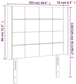 krémszínű szövet LED-es fejtámla 103x16x118/128 cm