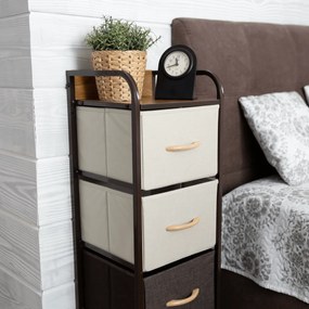 HAZEL TYP 1 szekrény szövet fiókokkal, barna, L