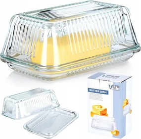 Vajtartó üveg konyhai tároló tálaló vaj