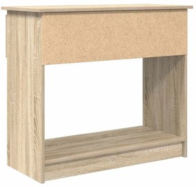 sonoma tölgy színű konzolasztal fiókokkal 85,5x38,5x74,5 cm
