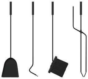 5 darabos acél kandallószerszám-készlet 23 x 15 x 66 cm