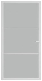 Fehér matt üveg és alumínium beltéri ajtó 102,5 x 201,5 cm