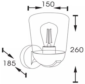 Lucide 27837/01/30 - Kültéri fali lámpa TULSA 1xE27/40W/230V IP44 fekete