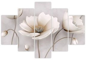 Fehér virágok képe (150x105 cm)