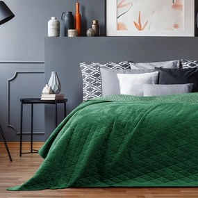 Zöld bársony steppelt ágytakaró 170x210 cm Laila – AmeliaHome