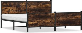 vidaXL füstös tölgy színű fém ágykeret matrac nélkül 200 x 200 cm