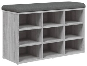 szürke sonoma színű szerelt fa cipőtároló pad 82 x 32 x 50 cm