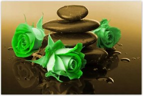 Poszterek 120x80 Zöld rózsák bronzban