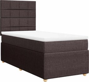 vidaXL sötétbarna szövet rugós ágy matraccal 80 x 200 cm