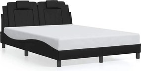 vidaXL fekete műbőr ágykeret Viana matrac nélkül 120 x 200 cm
