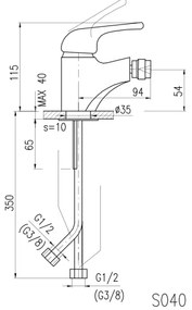 RAV Slezák SA044.0 - SAZAVA bidé csaptelep 11,5 cm fényes króm