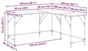 vidaXL Asztal Artisan tölgy 149 x 149 x 75 cm Faanyag