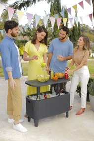 Kerti asztal Keter Bevy Bar Cool grafit rattan