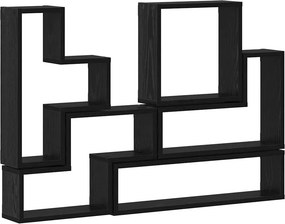 vidaXL Fal Cube polcokkal Egyéb Musta tammi 96 x 12 x 64 cm Faanyag
