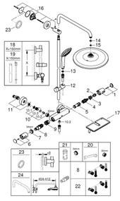GROHE 26401001 - VITALIO JOY SYSTEM 310 zuhanyrendszer, fényes króm