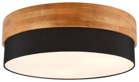 Fekete-natúr színű mennyezeti lámpa textil búrával Seasons – Trio