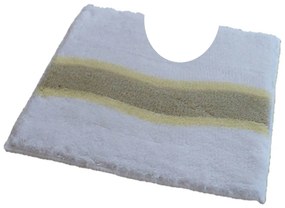Fürdőszoba-szőnyeg LAVELLO Fehér - Fehér / 50 x 50 cm WC kagyló elé, kivágással