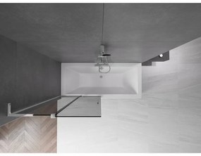 Mexen Velar L, 2 szárnyas eltolható kádparaván 95 x 150 cm, 8mm szürke üveg, króm profil, 896-095-003-41-01