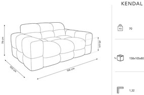 Világosszürke bársony kanapé 156 cm Kendal – Micadoni Home