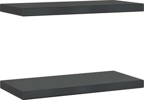 vidaXL 2 db fekete rozsdamentes acél fali polc 50 x 23,5 x 3 cm