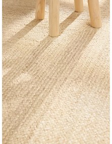 Világos natúr színű kétoldalas kézi szövésű juta szőnyeg 60x90 cm Sharmila Natural White – Hanse Home