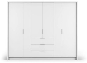 Fehér ruhásszekrény 255x217 cm Wells - Cosmopolitan Design