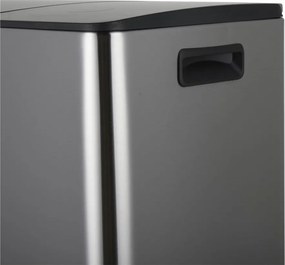 Matt ezüstszínű acél szelektív pedálos szemetes 2x20 l Aliya – Spirella