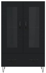 fekete szerelt fa magasszekrény 69,5 x 31 x 115 cm