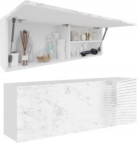 Fürdőszoba szekrény Ora 120 x 40 x 25 cm akasztós szekrény Front Fényes Márvány